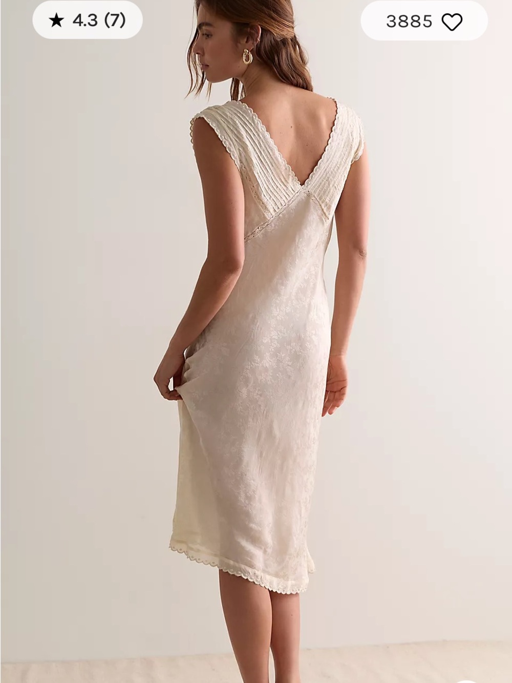 NWOT Intimately “Me With You” Ivory slip Dress - Picture 10 of 12